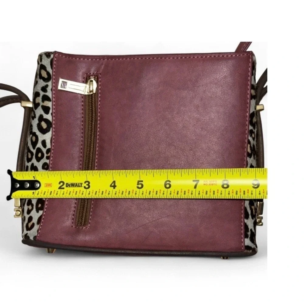 SAMOE Satchel Crossbody Bag Mauve Pink Leopard Print‎ Accent Stylish